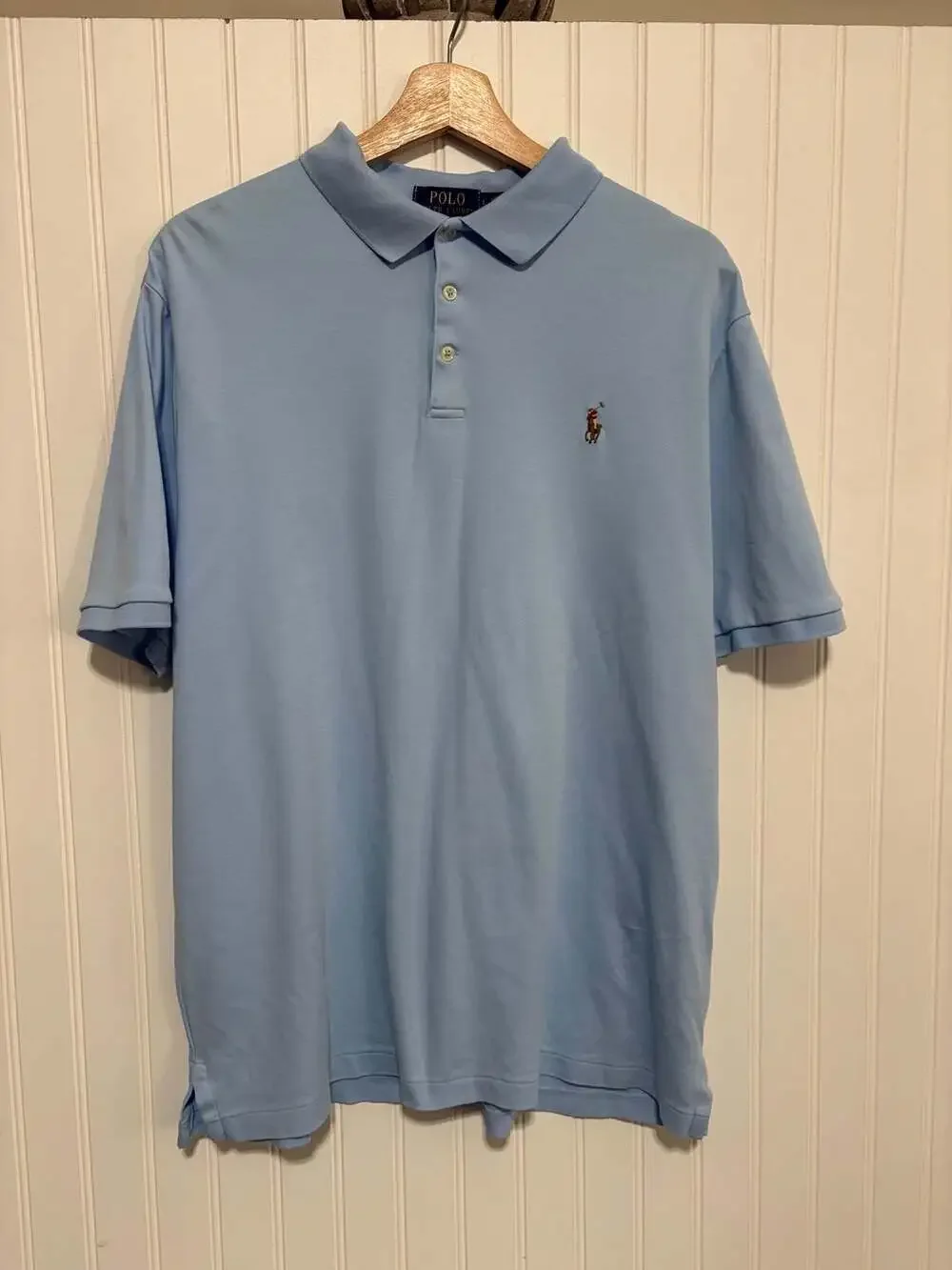 Polo Ralph Lauren Classic Fit Short Sleeve Polo Shirt Light Blue Size L